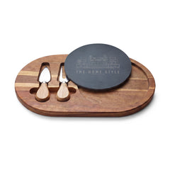 The Home Style Store Engraved Acacia Charcuterie Board with Slate Insert