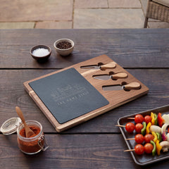 The Home Style Store Engraved Acacia Charcuterie Board with Slate Insert