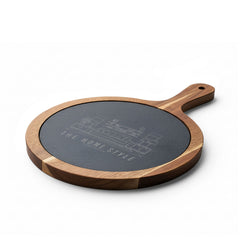 The Home Style Store Engraved Acacia Charcuterie Board with Slate Insert