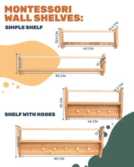 Nursery Wall Shelf with Hooks