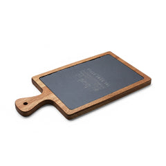 The Home Style Store Engraved Acacia Charcuterie Board with Slate Insert