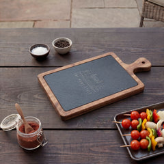 The Home Style Store Engraved Acacia Charcuterie Board with Slate Insert