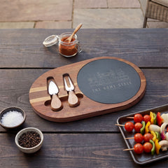 The Home Style Store Engraved Acacia Charcuterie Board with Slate Insert