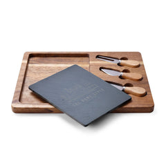 The Home Style Store Engraved Acacia Charcuterie Board with Slate Insert
