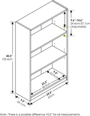 3 tier bookcase, adjustable bookshelf, home office storage shelf, modern book storage rack, wooden bookcase organizer