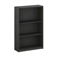 3 tier bookcase, adjustable bookshelf, home office storage shelf, modern book storage rack, wooden bookcase organizer