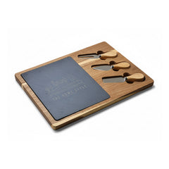 The Home Style Store Engraved Acacia Charcuterie Board with Slate Insert