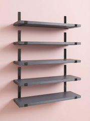 Wood Wall Shelves 15.8” with Metal Brackets – Rustic Floating Shelves | 5/8 Pack