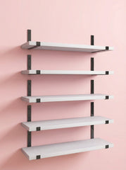 Wood Wall Shelves 15.8” with Metal Brackets – Rustic Floating Shelves | 5/8 Pack