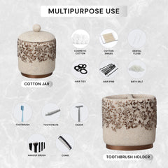 The Beige Stella Collection – Elegant Modern Bathroom Décor Accessories Set of 6