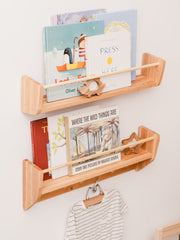 Nursery Wall Shelf with Hooks