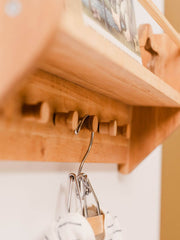Nursery Wall Shelf with Hooks
