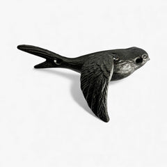 Bird Wall Hooks, Cast Iron Set of 4, Natural Iron Finish