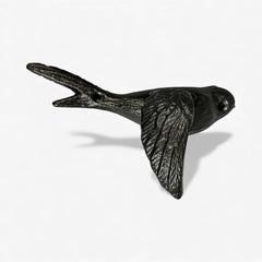 Bird Wall Hooks, Cast Iron Set of 4, Natural Iron Finish