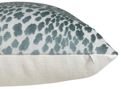 Spotted Velvet Pillow Cover in Marine