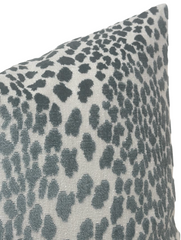 Spotted Velvet Pillow Cover in Marine