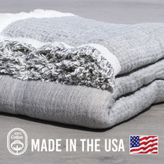 100% Cotton Reversible  Muslin Throw Blankets 60" x 80"