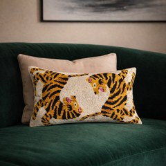 Bengali Silk Velvet Ikat Throw Pillow Cover 16 X 24