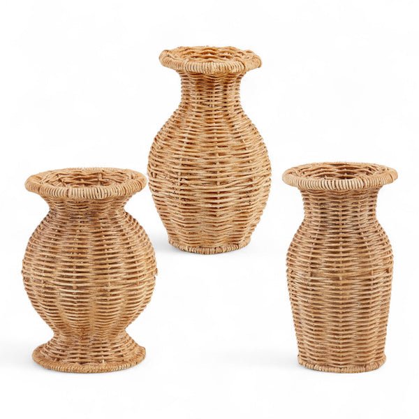 Resin Wicker Basket Weave Vase | 3 Styles