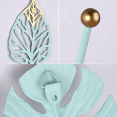 Wall Coat Rack Clothes Hanger Home Decoration Accessories Wall Hooks for Hanging Clothes Blue Leaves/Golden Leaves Home Storage Decorative Leaves Iron Hooks Tropic Plant Wall Mounted Single Clothes Hangers Decorative Hanger Hanging Hooks