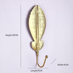 Wall Coat Rack Clothes Hanger Home Decoration Accessories Wall Hooks for Hanging Clothes Blue Leaves/Golden Leaves Home Storage Decorative Leaves Iron Hooks Tropic Plant Wall Mounted Single Clothes Hangers Decorative Hanger Hanging Hooks